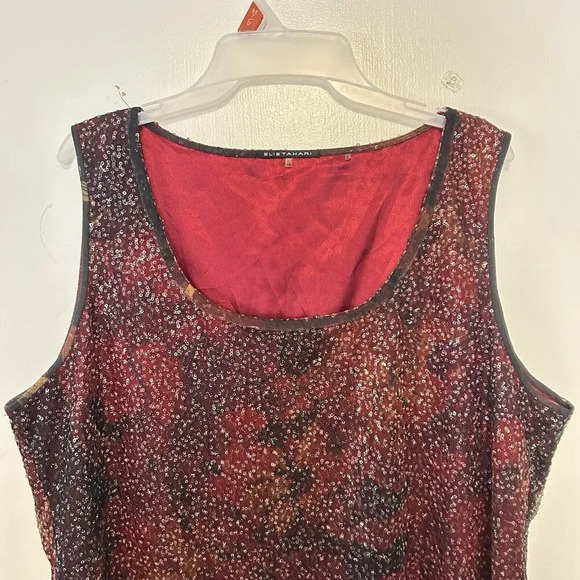 Elie Tahari Lightweight Delicate Sequin Cami Tank Y2K Vintage Womens XL Red - Picture 3 of 6